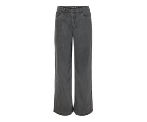 PIECES Wide Denim Pcsmidi MW-Jeans Anchos, Mezclilla Gris Oscuro, 30W / 32L para Mujer
