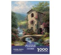 Piedra albañilería Molino de Agua Puzzle Imposible,desafío for Adults Interesante Juego EduGatoivo 1000 Piezas Obra De Arte De Juego De para Adultos, Regalos A Partir De 14 Años 38x26cm/1000pcs