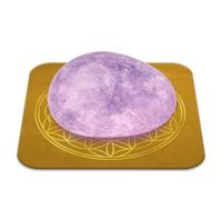 Piedra amatista clara de bienestar pulido 2-3 cm calidad premium | Meditación, intuición, sueño | Flor de la vida incluida | Guía práctica y meditación | Regalo Zen espiritual | 1 unidad