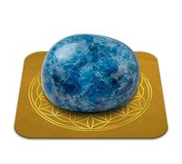 Piedra Apatita Bienestar Pulida de 2 a 3 cm Calidad Premium | Comunicación, Claridad mental, Motivación | Flor de la Vida Incluida | Guía Práctica & Meditación Oferts | Regalo Zen Espiritual | 1
