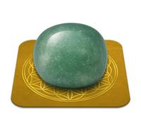 Piedra Aventurina Verde Bienestar Pulida de 2 a 3 cm Calidad Premium | Suerte, Armonía Emocional, Abundancia | Flor de la Vida incluida | Guía Práctica y Meditación Ofrecidos | Regalo Espiritual | 1