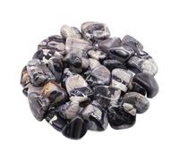 Piedra caída natural cristal terapéutico malaquita amazonita piedra cortada espécimen de piedra energía mineral tanque acuario jardín decoración del hogar(Silver Leaf Jasper,1000g)