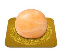 Piedra Calcita Naranja Mate Pulida 2-3 cm Calidad Premium | Vitalidad, Creatividad, Alegría | Flor de la Vida Incluida | Guía Práctica & Meditación Ofrecidos | Regalo Zen Bienestar | 1 unidad
