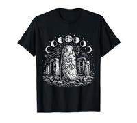 Piedra círculo druida símbolo Fases Lunares Arte Popular diseño Camiseta