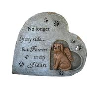 Piedra conmemorativa para animales domésticos - Monumento en forma de cachorro de resina con forma de corazón | Lápida de jardín para exteriores resistente a la intemperie de 16 cm | Este marcador