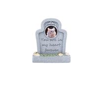 Piedra conmemorativa para mascotas con marco de fotos, marcador de tumba de resina, regalo de duelo para gato y perro, conmemoración de lápida de condolencias (estilo A)