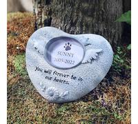 Piedra Conmemorativa para Mascotas, en Forma de Corazón, Piedras de Jardín para Mascotas, Marcadores de Tumba, Lápidas(Angel Heart)