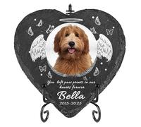 Piedra conmemorativa personalizada para perros, regalos conmemorativos personalizados para mascotas con foto y nombre, recuerdo del puente arcoíris por la pérdida de perro o gato, marcador