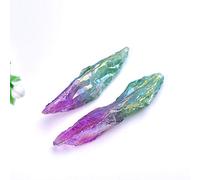 Piedra cruda de cristal natural galvanizado, especímenes de cuarzo en bruto coleccionables, piedras preciosas crudas para pecera, decoración del hogar, estilo 3, 2 piezas