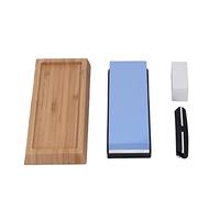 Piedra de afilar 1000/6000 de grano, juego de piedras para afilar cuchillos con base antideslizante, soporte de bambú y guía de ángulo, para cuchillos de cocina, de caza y de