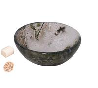 Piedra de ágata dendrítica tallada hecha a mano de Feng Shui Generador de energía espiritual Reiki Healing Cristal Cargado de 2 a 2.5 pulgadas con Rose Desert Selenita/Selenita Cube-Blessfull Healing