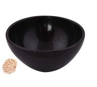 Piedra de ágata negra tallada hecha a mano Cuenco de Feng Shui Generador de energía espiritual Reiki Healing Cristal Cargado 2 pulgadas Aproximadamente con Rosa Desierto de Selenita-Blessfull Healing