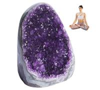 Piedra de amatista, roca de cristal de amatista, geoda natural de 300-400 g, cristales de energía positiva y piedras espirituales para la decoración del hogar de la oficina del coche