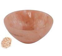 Piedra de aventurina roja tallada hecha a mano Cuenco de Feng Shui Generador de energía espiritual Reiki Healing Cristal cargado 2 pulgadas Aproximadamente con rosa Desierto Selenita-Blessfull Healing