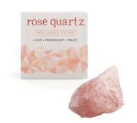 Piedra de bienestar de cuarzo rosa - Caja de regalo natural sin cortar, cristal áspero del amor, confianza y amistad