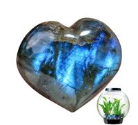 Piedra de bolsillo de labradorita, piedra de palma natural en forma de corazón | Colección de de bolsillo de de labradorita para equilibrio natural del cuerpo