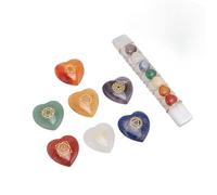 Piedra de Chakra, Hermosa Piedra Curativa Exquisita Decorativa para Meditación para Yoga (Piedra de chakra en forma de corazón con palo de)