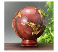 Piedra de Cristal Adorno for el hogar: Bola de Piedra con yema de Huevo Natural Collar con Soporte para Piedra de Cristal(296g 62mm)