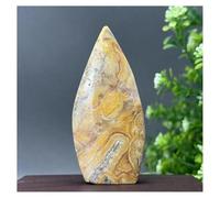 Piedra de Cristal Antorcha Decorativa for el hogar de ágata Loca Natural de Forma Libre Collar con Soporte para Piedra de Cristal(101g 89mm)