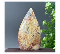 Piedra de Cristal Antorcha Decorativa for el hogar de ágata Loca Natural de Forma Libre Collar con Soporte para Piedra de Cristal(148g 94mm)