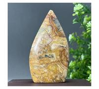 Piedra de Cristal Antorcha Decorativa for el hogar de ágata Loca Natural de Forma Libre Collar con Soporte para Piedra de Cristal(142g 97mm)