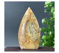 Piedra de Cristal Antorcha Decorativa for el hogar de ágata Loca Natural de Forma Libre Collar con Soporte para Piedra de Cristal(112g 89mm)