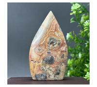 Piedra de Cristal Antorcha Decorativa for el hogar de ágata Loca Natural de Forma Libre Collar con Soporte para Piedra de Cristal(140g 94mm)