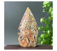 Piedra de Cristal Antorcha Decorativa for el hogar de ágata Loca Natural de Forma Libre Collar con Soporte para Piedra de Cristal(122g 88mm)