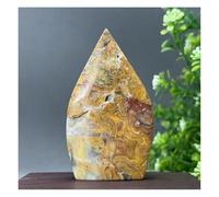 Piedra de Cristal Antorcha Decorativa for el hogar de ágata Loca Natural de Forma Libre Collar con Soporte para Piedra de Cristal(149g 92mm)