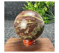 Piedra de Cristal Bola de Cristal de Piedra de Sangre Natural for decoración del hogar Collar con Soporte para Piedra de Cristal(493g 64mm)