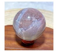 Piedra de Cristal Bolas de Cristal Natural pulidas de Colores oceánicos for Decorar el hogar Collar con Soporte para Piedra de Cristal(400g 67mm)