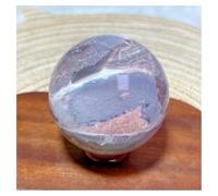 Piedra de Cristal Bolas de Cristal Natural pulidas de Colores oceánicos for Decorar el hogar Collar con Soporte para Piedra de Cristal(417g 67mm A)