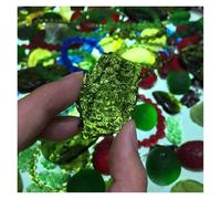 Piedra de Cristal Caída de meteorito checo Natural en Bruto de 14-16 g Collar con Soporte para Piedra de Cristal