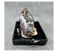 Piedra de Cristal Caja de Muestra Mineral de simbiosis de Cristal Natural, tamaño 3,4 cm Collar con Soporte para Piedra de Cristal