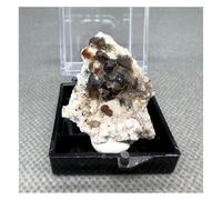 Piedra de Cristal Caja de muestras minerales de simbiosis Natural, tamaño 3,4 cm Collar con Soporte para Piedra de Cristal(Type J)