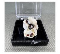 Piedra de Cristal Caja de muestras minerales de simbiosis Natural, tamaño 3,4 cm Collar con Soporte para Piedra de Cristal(Type E)