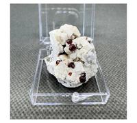 Piedra de Cristal Caja de muestras minerales de simbiosis Natural, tamaño 3,4 cm Collar con Soporte para Piedra de Cristal(Type F)