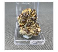 Piedra de Cristal Caja de muestras minerales de simbiosis Natural, tamaño 3,4 cm Collar con Soporte para Piedra de Cristal(Type H)