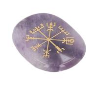 Piedra de Cristal Curativa Grabada Piedras Ovaladas Planas Símbolo de Vikingos Nórdicos Piedras Ovaladas Planas Chakra Limpieza Aura Curativa Bolso o Palma (Tipo 2)