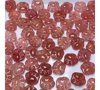 Piedra De Cristal De Fresa Natural Tallada Pata De Gato Tallada A Mano Curación DIY Accesorio Como Regalo,Pata De Gato,1 PC