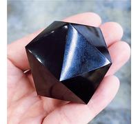Piedra De Cristal De Obsidiana Negra Natural, Artesanías Energéticas De Poliedro, Decoración Del Hogar Como Regalo,Forma C