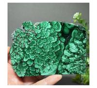 Piedra de Cristal Decoración del hogar con Piedra Preciosa Mineral en Bruto de Pizarra malaquita Natural Collar con Soporte para Piedra de Cristal(178g)