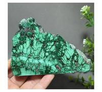 Piedra de Cristal Decoración del hogar con Piedra Preciosa Mineral en Bruto de Pizarra malaquita Natural Collar con Soporte para Piedra de Cristal(137g)