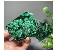 Piedra de Cristal Decoración del hogar con Piedra Preciosa Mineral en Bruto de Pizarra malaquita Natural Collar con Soporte para Piedra de Cristal(108g)