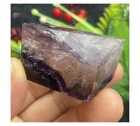 Piedra de Cristal Decoración del hogar de Cristal púrpura de Cuarzo de fluorita Multicolor Verde Natural Collar con Soporte para Piedra de Cristal(99g)