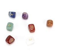 Piedra de Cristal en Bruto, Otros Coleccionables, Coleccionables Artísticos Tallando Siete Chakras Runas Sánscritas para Regalos Meditación