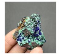 Piedra de Cristal Espécimen Mineral de simbiosis de azurita Natural, Cristales de Cuarzo Collar con Soporte para Piedra de Cristal(45g 34 * 23 * 41mm)