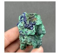 Piedra de Cristal Espécimen Mineral de simbiosis de azurita Natural, Cristales de Cuarzo Collar con Soporte para Piedra de Cristal(44g 31 * 25 * 47mm)