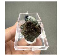 Piedra de Cristal Espécimen Mineral de simbiosis de vivianita Natural Raro, Cristales de Cuarzo, tamaño de Caja: 3,4 cm Collar con Soporte para Piedra de Cristal(Type A)