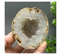 Piedra de Cristal Geoda de ágata roja de Natural States, Mineral en Bruto, racimo de Cuarzo for decoración del hogar Collar con Soporte para Piedra de Cristal(160g)